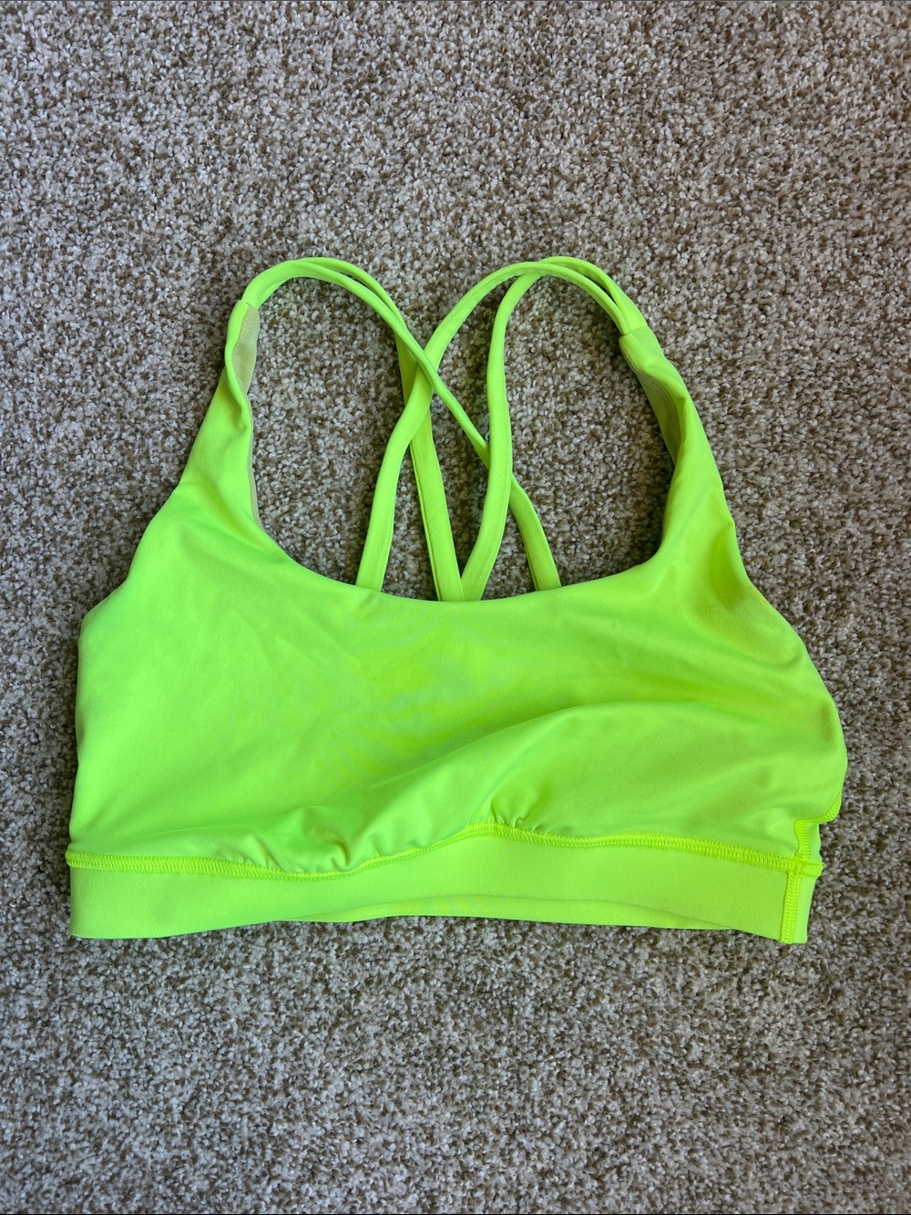 Lululemon Energy Bra in Neon Yellow Size 6